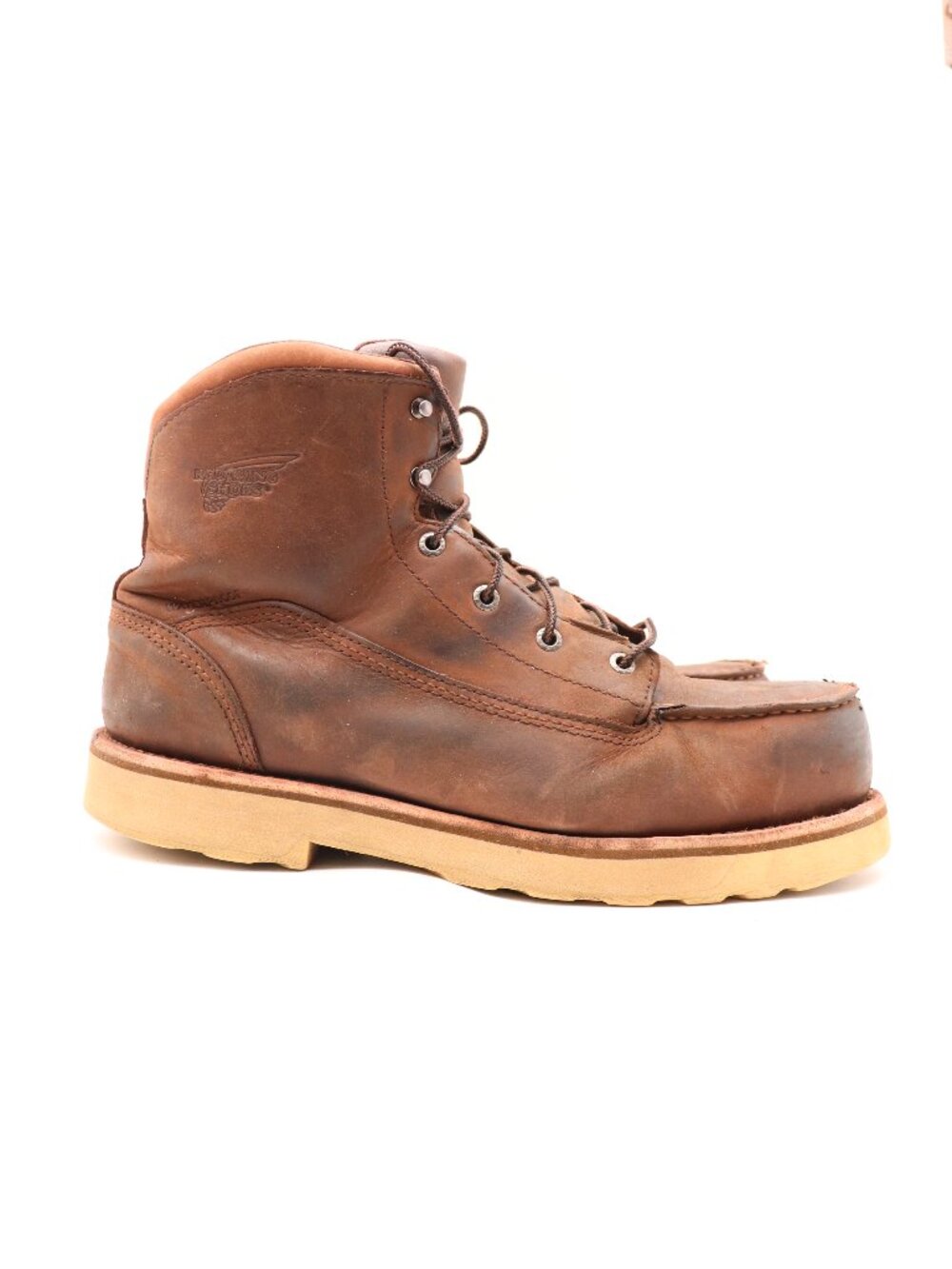 Red Wing Traction Tread Steel Toe Men's 11 EE Work Boots Moc Toe Brown Leather